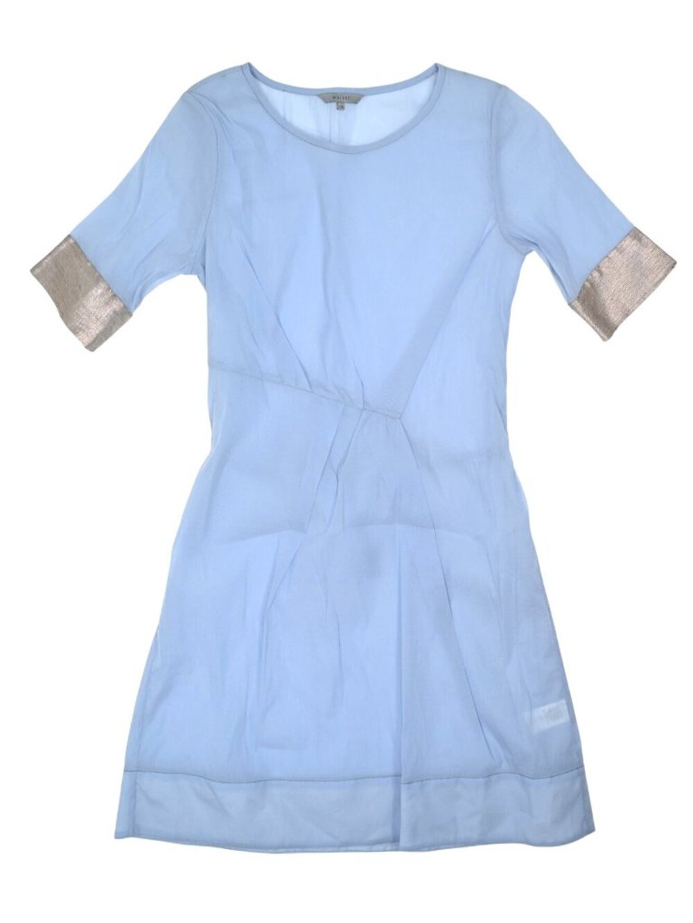 Maiyet Short Sleeve Sheer Dress in Blue